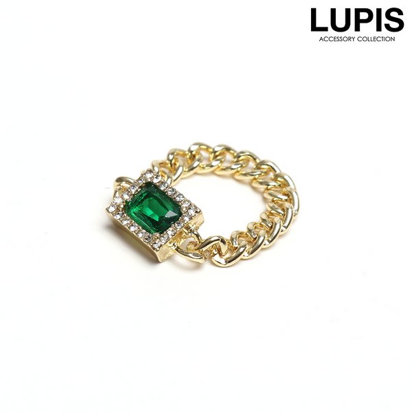 スクエアビジューサムリング