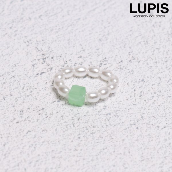 キューブビーズパールリング