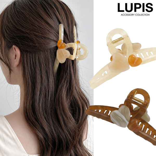マーブルハートバンスクリップ-激安ヘアアクセサリーの通販販売-ルピス
