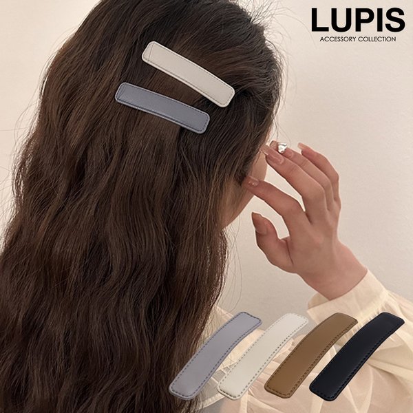 レザー調スクエアぱっちんヘアピン