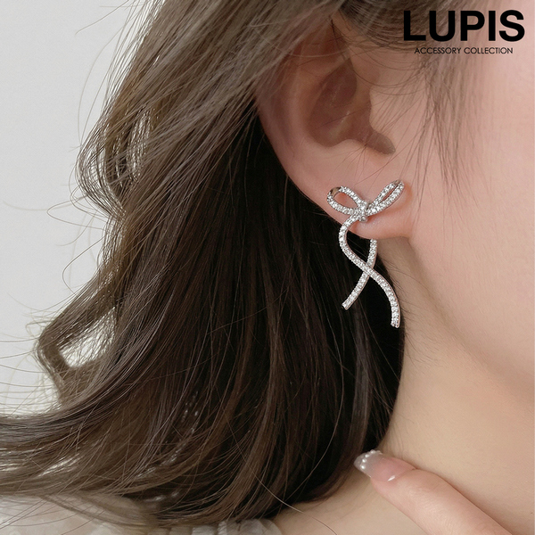 リボンバックキャッチピアス