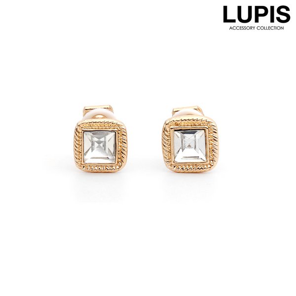 クリスタルビジュースクエアイヤリング