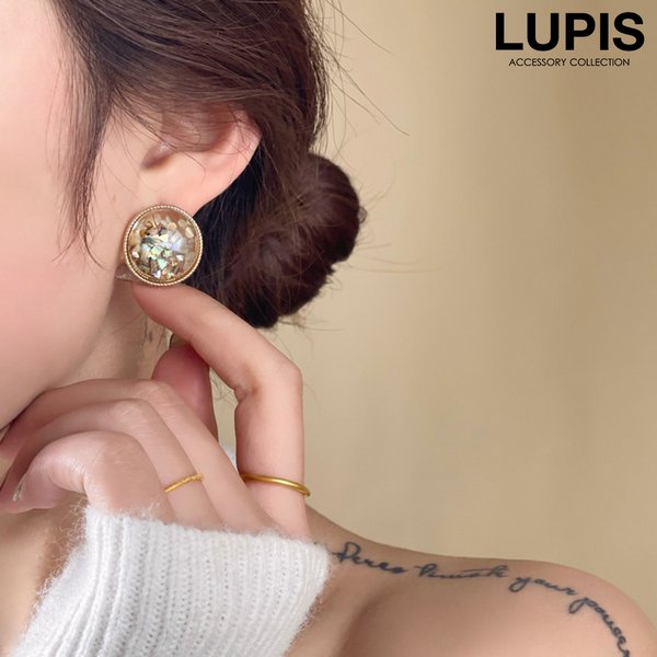 シェルフレークラウンドピアス - ピアスを激安で通販販売 | プチプラ