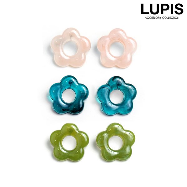 アクリルフラワーピアス