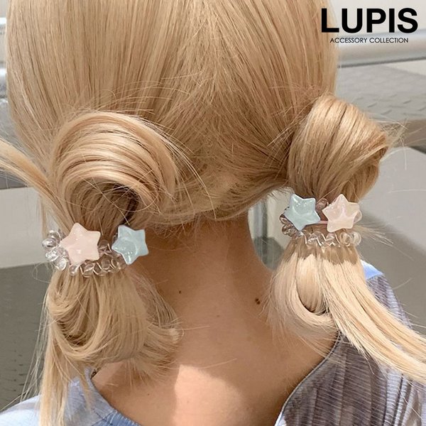ツインスタースプリングヘアゴム - ヘアアクセサリーを激安で通販販売