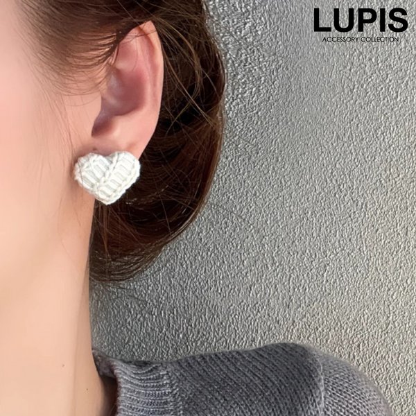 編み込みハートピアス