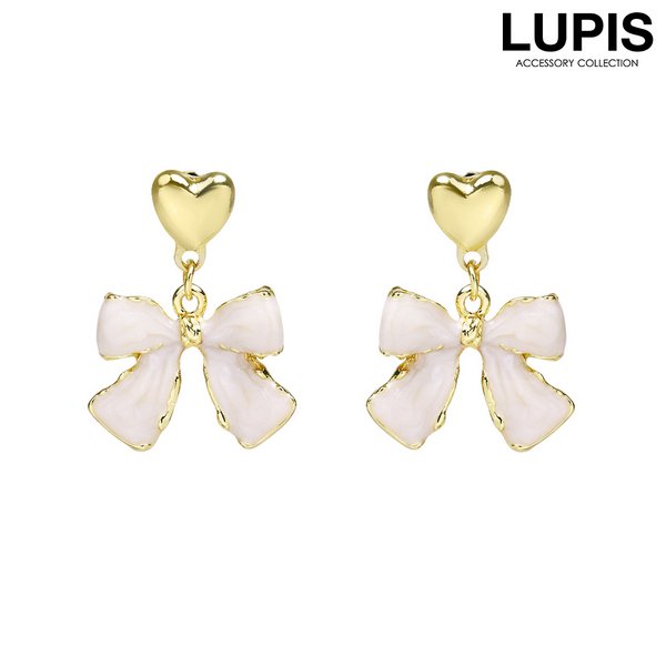 ハート×リボンピアス