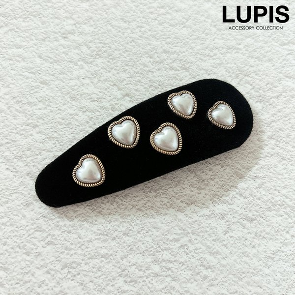 パールハートぱっちんヘアピン