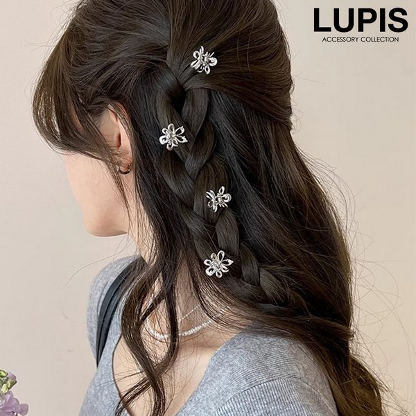 メタルフラワープチヘアクリップ