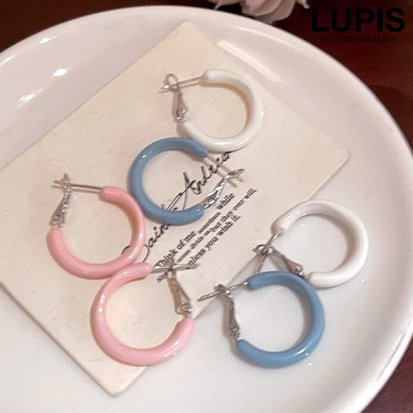 フラットカラーフープピアス