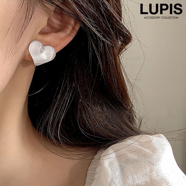 クリアハートイヤリング