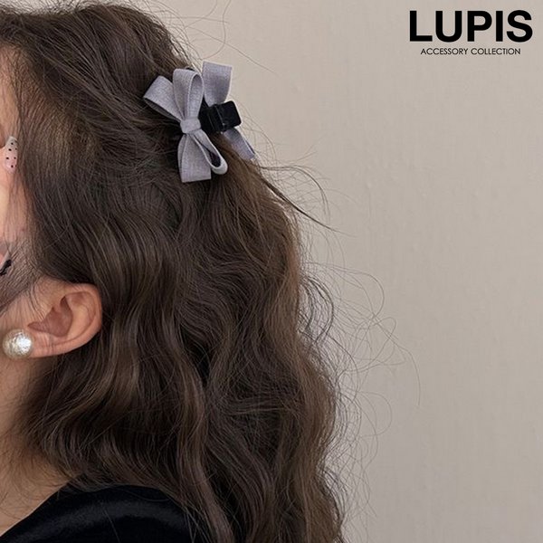 シンプルリボンミニヘアクリップ