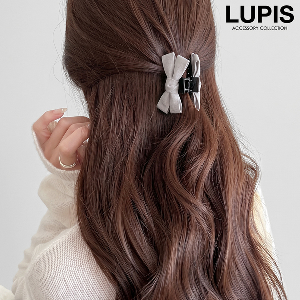 シンプルリボンミニヘアクリップ