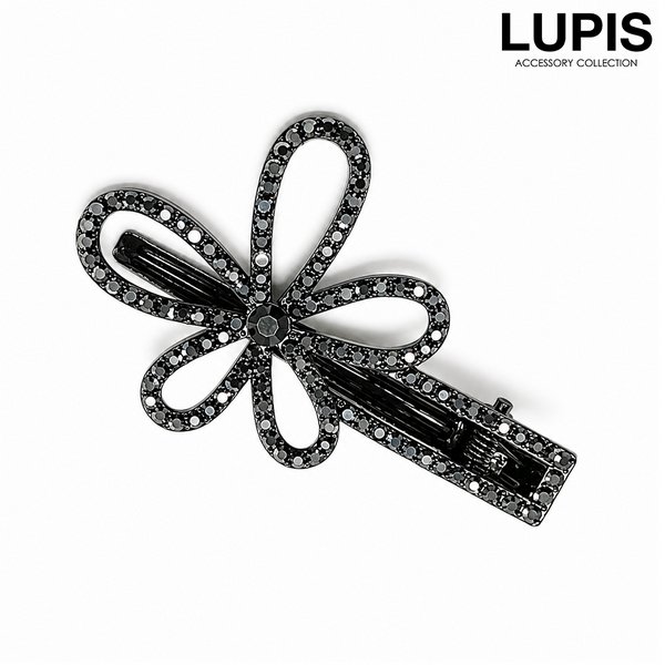 ダークストーンフラワーヘアクリップ