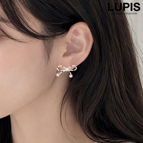 ドットリボンピアス
