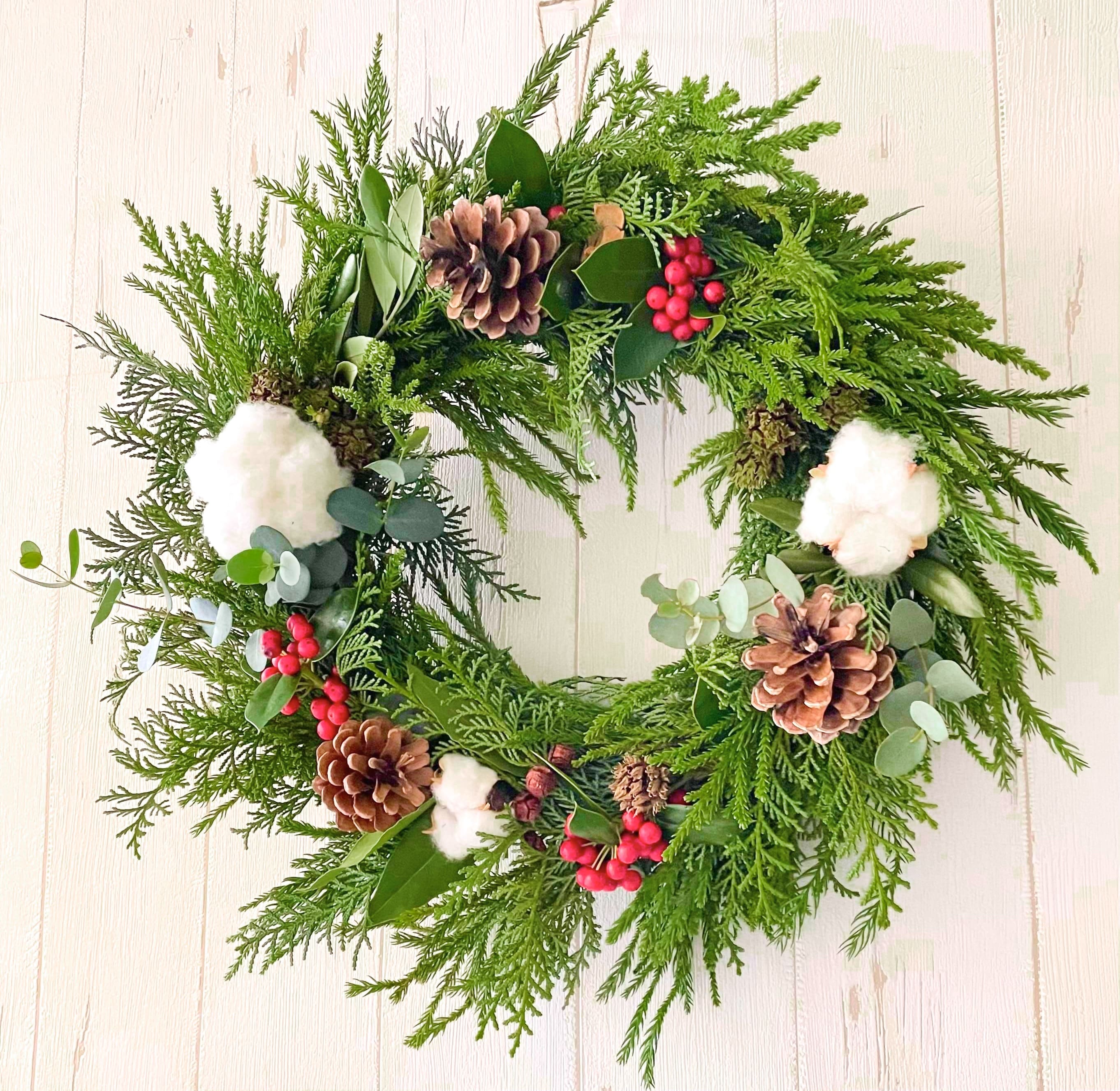 森からの贈り物「クリスマスリース」完成品