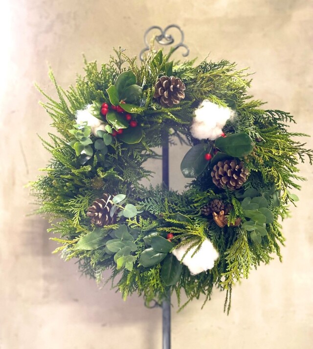 森からの贈り物「クリスマスリース」完成品