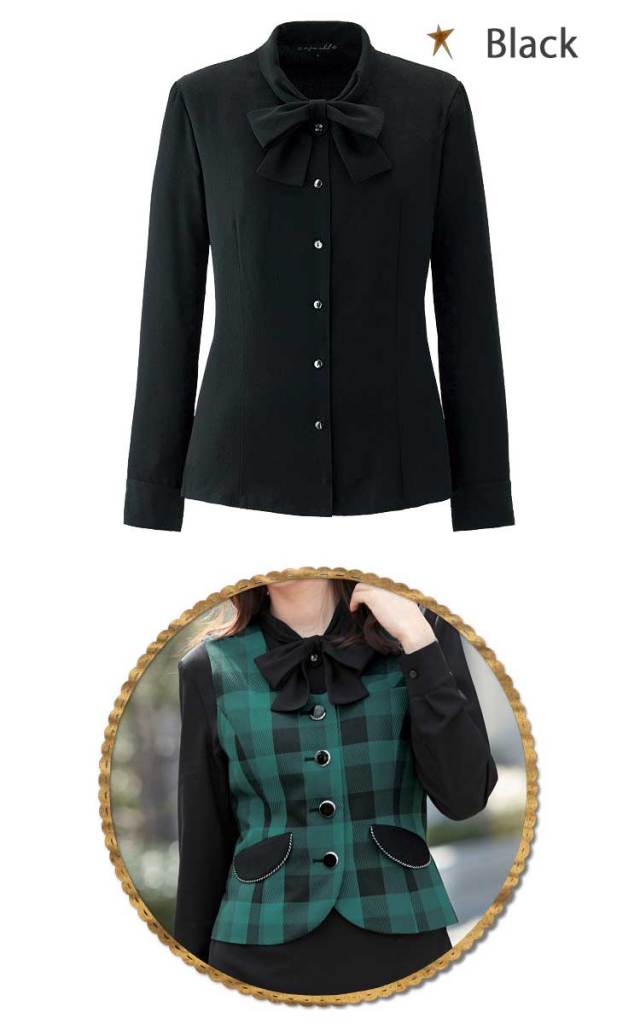 事務服 制服 en joie アンジョア 長袖ブラウス 01190【オフィス