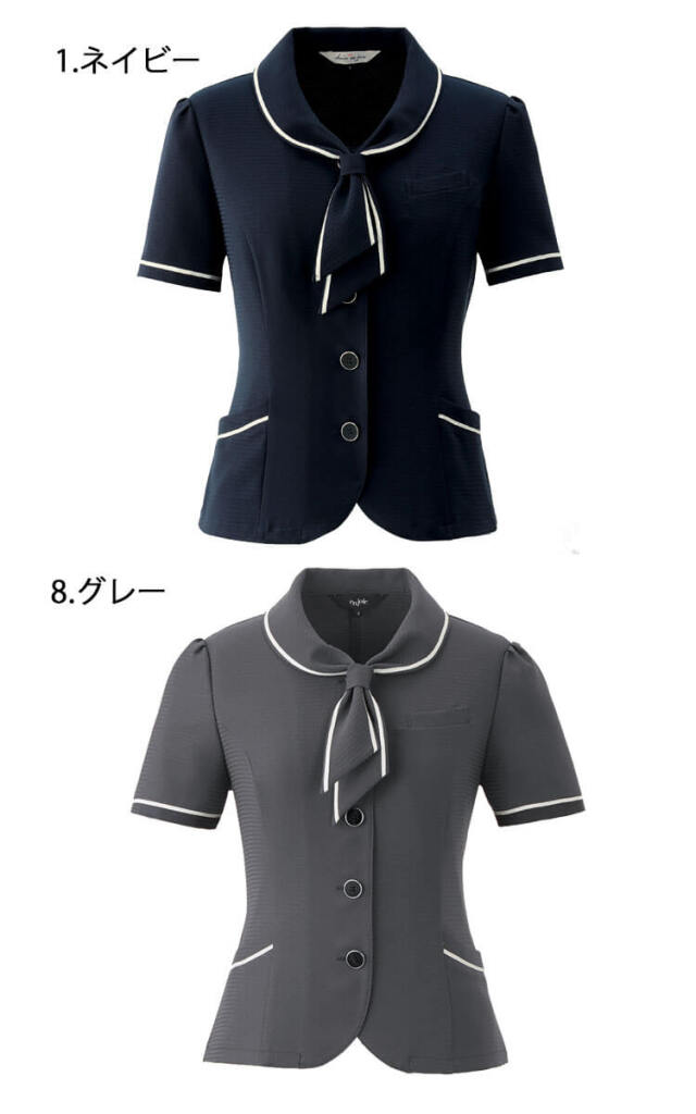 事務服 制服 en joie アンジョア オーバーブラウス 26605 【オフィス制服の通販なら事務服ショップ】