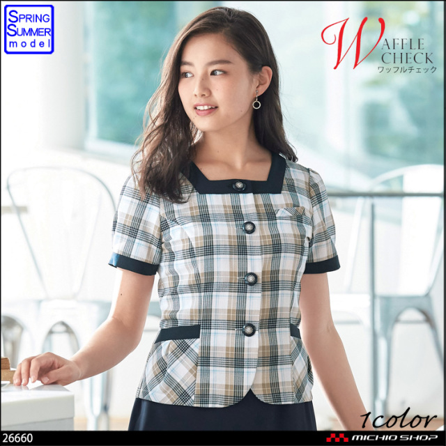 事務服 制服 en joie アンジョア オーバーブラウス 26660