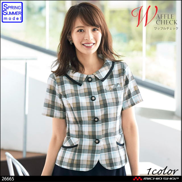 事務服 制服 en joie アンジョア オーバーブラウス 26665