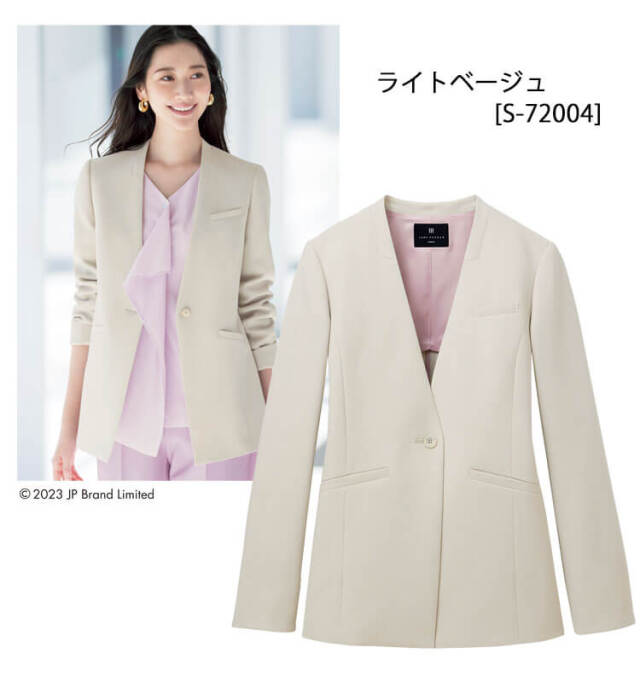 ジェーンパッカー 事務服  ジャケット S-72000 72001 ダブルクロスストレッチ セロリー - 4