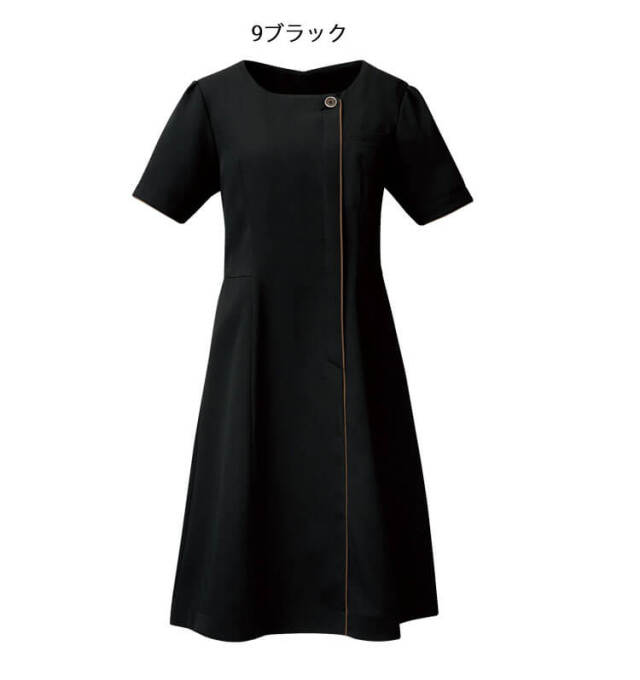 FOLK nuovo フォーク ヌーヴォ  21号 23号 ワンピース 紺 ネイビー 事務服 医療事務 受付 レセプション エステ サロン ユニフォーム fo25048 宅配のみ おもてなし 事務服 制服 フォーク ヌーヴォ FOLK nuovo ワンピース