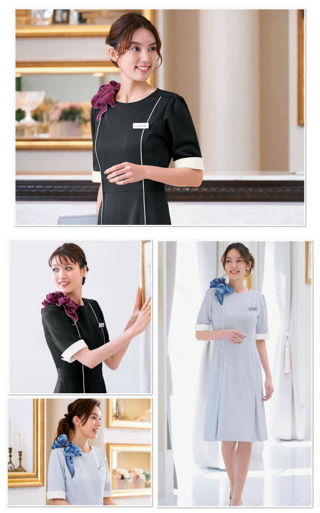 おもてなし制服 受付 ハネクトーン ワンピース 7739【オフィス制服の