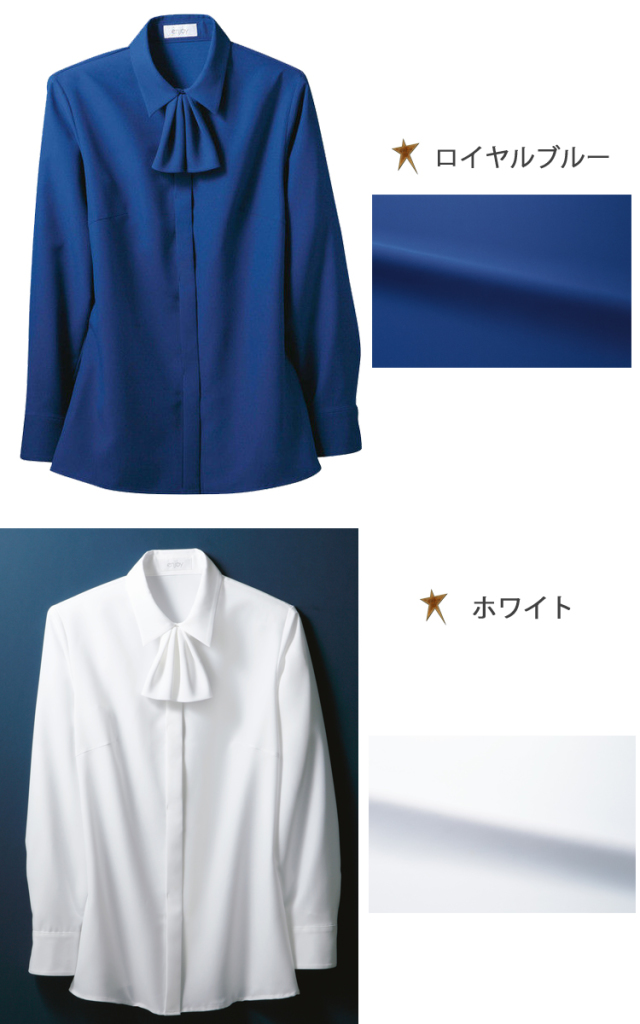 KARSEE カーシー オフィスウェア 女性用 長袖リボン付きブラウス EWB