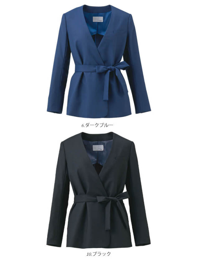 おもてなし制服 受付 ENJOY Noir エンジョイ ノワール ラップジャケット NAJ002 クロスウールストレッチ カーシーカシマ おもてなし制服 受付 ENJOY Noir エンジョイ ノワール ラップ