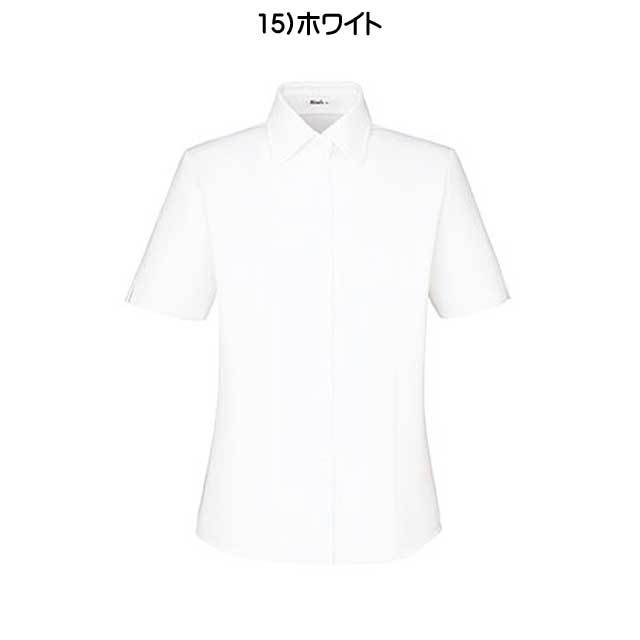 申込期間25年08月01日13時まで_ボンマックス 半袖ブラウス　ＲＢ４５４６−１５　ホワイト　１７号_取寄商品 Bonmax RB4546 [通年]リサール 優しげな風合いでワッフル生地の