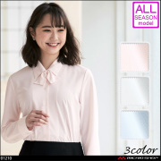 事務服 制服 en joie アンジョア 長袖ブラウス リボン付 01210