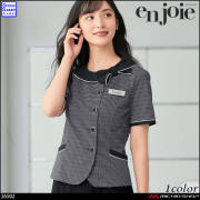 事務服 制服 オフィス ユニフォーム en joie アンジョア オーバーブラウス 26502  キャンディボーダー