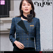 事務服 制服 接客 ユニフォーム en joie アンジョア チェック ツイード ジャケット 82150 ロワールシリーズ
