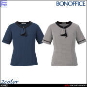 事務服 制服 BONOFFICE ボウタイ風七分袖ニット BCK7108