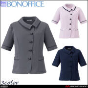 事務服 制服 BONOFFICE ボンオフィス オーバーブラウス AJ0859 S421シリーズ モイステックス・ナローボーダー ニット素材 ボンマックス 