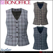 事務服 制服 BONOFFICE ボンオフィス ベスト AV1295 A242シリーズ テンダーチェック ボンマックス
