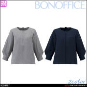 事務服 制服 BONOFFICE ボンオフィス プルオーバー BCD8107 エレコフトーンストライプ B2601シリーズ ボンマックス 2026年秋冬新作