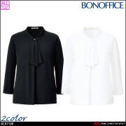 BONOFFICE BONMAX ボンオフィス ボンマックス シフォン切替え七分袖ニット BCK7107  女性用 レディース 通年 春夏 秋冬 事務服【LL】 BCK7107（ボンマックス）｜事務服