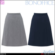 事務服 制服 BONOFFICE ボンオフィス Aラインスカート BCS2119 エレコフトーンストライプ B2601シリーズ ボンマックス 2026年秋冬新作