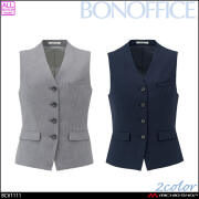 事務服 制服 BONOFFICE ボンオフィス ベスト BCV1111 エレコフトーンストライプ B2601シリーズ ボンマックス 2026年秋冬新作