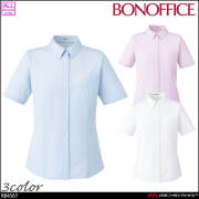 事務服 制服 BONOFFICE ボンオフィス 半袖ブラウス RB4567 リーズナブルニットブラウス ボンマックス 