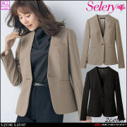 [TioTio素材]事務服 制服 オフィス セロリー selery 長袖 ジャケット S-25140