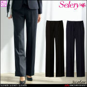 【5月下旬入荷予約】[TioTio素材]事務服 制服 オフィス セロリー selery ストレートパンツ S-51470 S-51471 S-51479