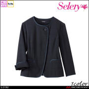 [TioTio素材]事務服 制服 オフィス ユニフォーム セロリー selery オーバーブラウス(九分袖) S-51761 エアフォート エニーチェック 2026年秋冬新作