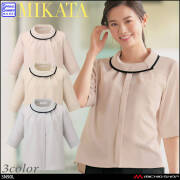 事務服 制服 接客 受付 セレクトステージ 神馬本店 美形 MIKATA アシンメトリータックブラウス SN90L 