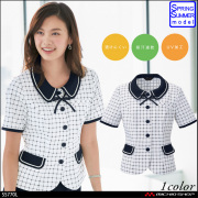 事務服 制服 セレクトステージ 神馬本店 美形オーバーブラウス SS770L かわいいリボンタイデザイン