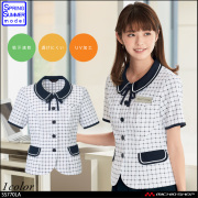 事務服 制服 セレクトステージ 神馬本店 美形オーバーブラウス SS770LA 清楚なリボンタイデザイン
