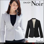 ユニフォーム 制服 受付 ENJOY Noir エンジョイ ノワール ノーカラージャケット EAJ572 ビューティーキープ カメリア カーシーカシマ