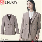 事務服 制服 ENJOY エンジョイ  カーシーカシマ 秋冬 ダブルジャケット EAJ793  ソフィア ガンクラブチェック